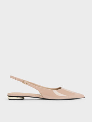 Charles & Keith - Patent Pointed-Toe Slingback Flats