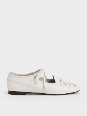 Charles & Keith - Lace-Up Bow Ballet Flats