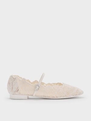 Charles & Keith - Meja Floral Mary Jane Flats