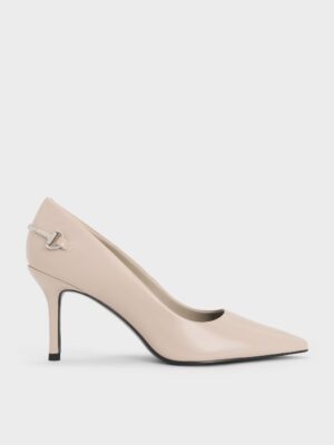 Charles & Keith - Erinna Metallic-Accent Pointed-Toe Pumps