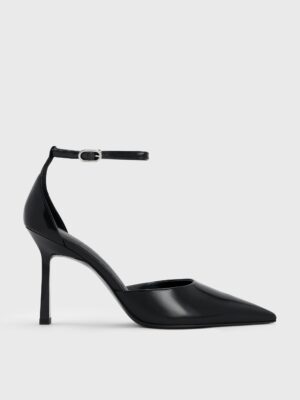 Charles & Keith - Pointed-Toe Ankle-Strap D'Orsay Pumps