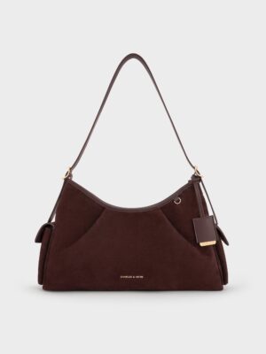 Charles & Keith - Khai Recycled Suede Side-Pocket Shoulder Bag