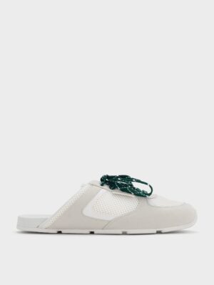 Charles & Keith - Mesh Patterned-Lace Slip-On Sneakers