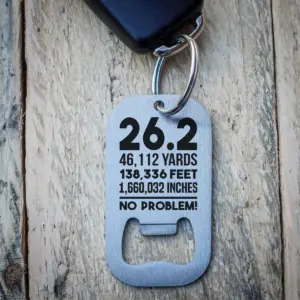 26.2 Marathon Runner Key Ring Stainless Steel Bottle Opener