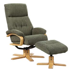 Vienna Soft Fabric Swivel Recliner - Forest Green / Fabric