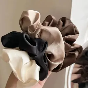 Soft Hair Scruncie in Brown, White & Black - Stylish Accessory