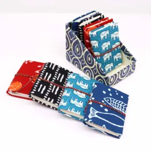 Cotton Bound Mini Notebook - Light Blue, Compact & Stylish