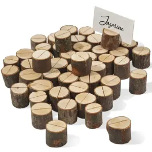 Wedding Pine Wooden Table Place Card Holders - Rustic Charm