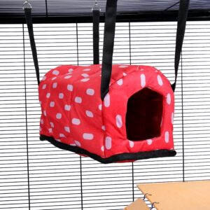 Pet Rat Ferret Chinchilla Cuddle Up Rat Chinchilla Igloo - Red Dots | Little Friends