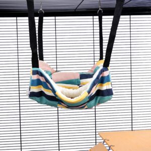 Pet Rat Ferret Chinchilla Fluffy Lined Hammock With Pouch - Abstract Check | Little Friends