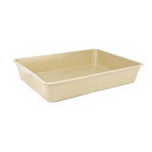 Compact Cat Litter Tray - Beige (42cm x 31cm) | Perfect for Kittens & Small Cats