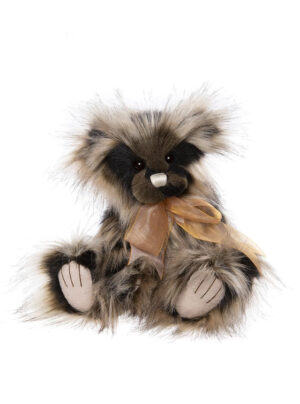Charlie Bears Cuddletime Mocha Jointed Plush Bear with Organza Bow