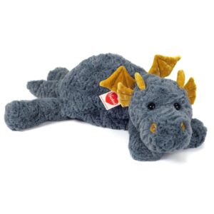 Hermann 93944 Lottie Dragon Grey and Yellow Lying Plush Soft Toy