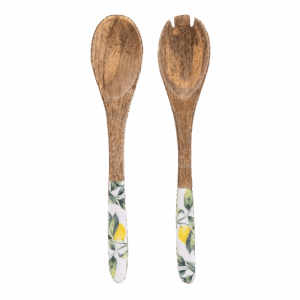 Lemon Set of 2 Wooden Fork and Spoon - Elegant Kitchen Addition