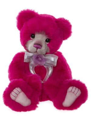 Charlie Bears Pawstore Exclusive Astro Jointed Bright Pink Plush Bear