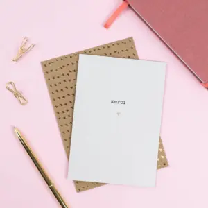 'Merci' Greetings Card - Luxurious Thank You Card with Gold Foiling