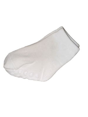 Set of Two Pairs of Baby Socks - One with Soft Rubber Soles for Learning to Walk White