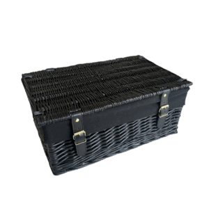 Black Lined Wicker Hamper 18’’