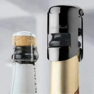 Champagne Bottle Stopper - Keep Your Bubbles Fresh Longer Black Chrome