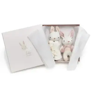 Bunny Themed Rattle & Comforter Gift Set for Newborns