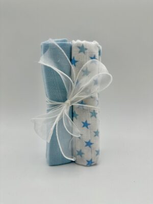 Baby Muslin Cloth Squares - 100% Cotton Blue