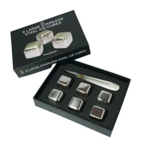 Drink Lovers Gift Set - 6 Stainless Steel Ice Cubes