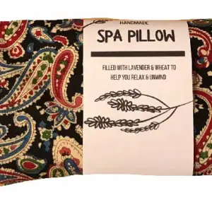 Black Paisley Heatable Lavender and Wheat Spa Pillow