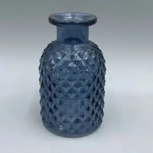Blue Patterned Bottle Vase | Decorative Glass Vase Home Décor
