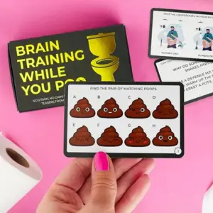 Brain Training While You Poo Cards Novelty Game Fun