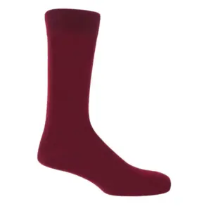 Peper Harrow Classic Men's Cotton Luxury Socks Burgundy