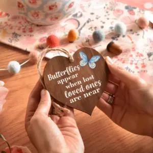 Butterflies Appear Wooden Plaque - Heartfelt Memorial Gift