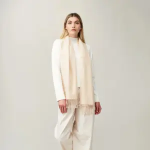 Cashmere Scarf - Luxurious Cream Cashmere Scarf