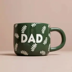 Ceramic Green Leafy Dad Mug - Perfect Morning Coffee Mug