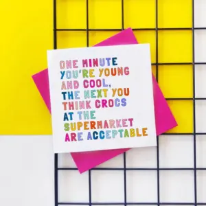Crocs At The Supermarket Birthday Card with Humor & Eco-Friendly
