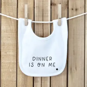 Dinner Is On Me Baby Bib