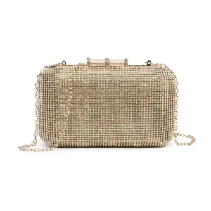 Double-Side-Diamante Party Wedding Bag Gold