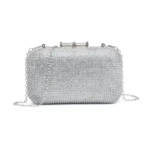 Double-Side-Diamante Party Wedding Bag Silver