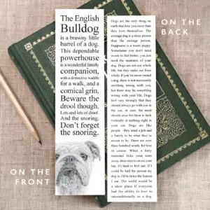 English Bulldog Dog Bookmark - Quirky Book Accessory