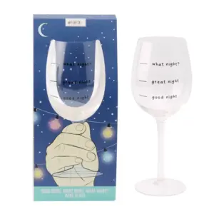 Amusing Wine Glass - ‘What Night?’ Funny Wine Lover Gift