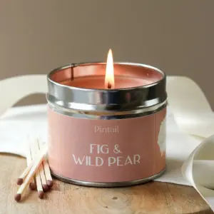 Fig and Wild Pear Classic Tin Candles for a Cozy Ambiance