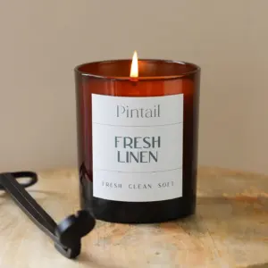 Fresh Linen Glass Candle - Soothing Aromas for Your Space