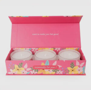 Set of 3 Candle Gift Set - Floral Pink Celebrations