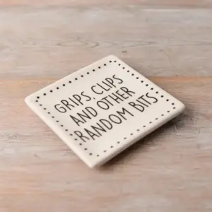 Grips, Clips and Other Bits Ceramic Dish - Stylish & Elegant Trinket Dish