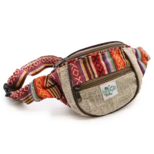 Eco Hemp & Cotton Nepal Bum Bag - Bright & Colourful Design