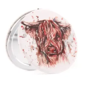 Highland Cow Watercolour Artwork Compact Mirror