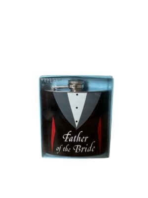 Stainless Steel Wedding Hip Flask - Father of the Bride Gift