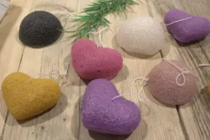 Soft & Natural Konjac Heart Rose Sponge for Gentle Cleansing