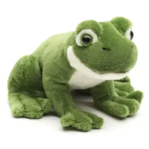 Uni Toys L50080R3 Frog Sitting Green and White 14cm Plush Soft Toy
