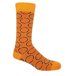Men's Luxury Socks - Stylish Orange Patterned Supima Cotton