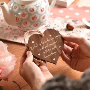Heart Shaped Loving Message Decorative Wooden Plaque Gift